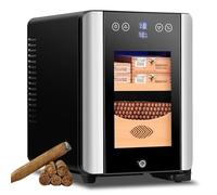 hKjPlvf Cave à Cigares 8 L, Refroidisseur Intelligent pour Cave à Cigares éLectrique, Armoire à Cigares Silencieuse à TempéRature Constante avec éTagèRe Et Tiroir en Bois De CèDre pour 100 Cigares