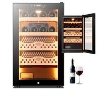 hKjPlvf Cave à Cigares éLectrique 70 L, Cave à Cigares avec Cadre en Cèdre, Cigar Humidor avec Porte Vitrée à Température Et Humidité ContrôLéEs, écran Tactile Intelligent, pour 400 Cigares,B