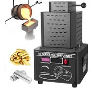 hKjPlvf Four de Fusion d'or électrique 5000 W Machine de Fusion de métal à Induction à Moyenne fréquence, Four de Fusion d'or 1600 ℃/2902 ° F avec creuset en Graphite 1/2/3 kg,Black-3kg