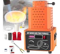 hKjPlvf Four Fusion d'or 5000 W, Machine De Fusion De Métaux Numérique Améliorée 1600 ℃ / 2912 ℉ avec Creuset en Graphite De 1/2/3 Kg, Fusion pour l'or, l'argent, L'Aluminium Et Le Cuivre,Orange-2kg