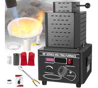 hKjPlvf Four Fusion d'or 5000 W, Machine De Fusion De Métaux Numérique Améliorée 1600 ℃ / 2912 ℉ avec Creuset en Graphite De 1/2/3 Kg, Fusion pour l'or, l'argent, L'Aluminium Et Le Cuivre,Black-3kg