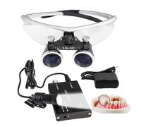 hKjPlvf Loupe Dentaire,Loupe Binoculaire,3.5X 420Mm Loupes Chirurgicales Dentaires with LED Headlight, Utilisé en Dentisterie, Chirurgie, Bijoutier Ou Passe Temps, Loupe Portable,Silver