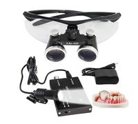 hKjPlvf Loupe Dentaire,Loupe Binoculaire,3.5X 420Mm Loupes Chirurgicales Dentaires with LED Headlight, Utilisé en Dentisterie, Chirurgie, Bijoutier Ou Passe Temps, Loupe Portable,Black