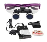 hKjPlvf Loupe Dentaire,Loupe Binoculaire,3.5X 420Mm Loupes Chirurgicales Dentaires with LED Headlight, Utilisé en Dentisterie, Chirurgie, Bijoutier Ou Passe Temps, Loupe Portable,Purple