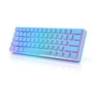 HKKB GK61 Mechanical Gaming Keyboard 60 Percent | 61 RGB Rainbow LED Backlit Programmable Keys | USB Wired | for Mac and Windows PC | Hotswap Gateron Optical Brown Switches | Blue