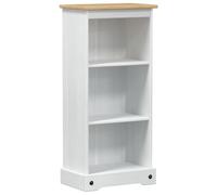 HKLGBVCR Bibliothèque 46 x 29 x 100 cm Pin Massif Blanc | Étagère basse, bois massif, finition mate, rangement livres et déco, style rustique vintage