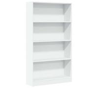 HKLGBVCR Bibliothèque Blanche 80x24x143 cm Bois d'Ingénierie | Compartiments ouverts, surface lisse, résistante à l'humidité, nettoyage facile, fixation murale incluse