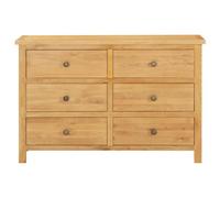 HKLGBVCR Commode 6 Tiroirs Bois de Chêne Massif 105x33,5x73 cm