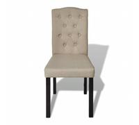 HKLGBVCR Lot de 4 Chaises à Manger Poil de Chameau Tissu | Style chesterfield, tissu aspect lin, assise confortable, max 110 kg par siège, coloris poil de chameau
