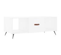HKLGBVCR Table Basse Blanche 102x50x40 cm Bois Composite avec Rangement