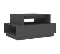 HKLGBVCR Table Basse Grise en Pin Massif 80x55x40,5 cm avec Rangement