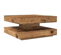 HKLGBVCR Table Basse Rotative 360° en Bois d'Ingénierie 70x70x34,5 cm