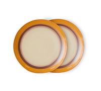 HKliving Assiette 70's Ø27.5cm 2 pièces Coconut