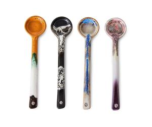 HKliving Cuillère en céramique 70's M. lot de 4 Force