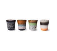 HKliving Lot de 4 tasses ristretto 70's Good vibes