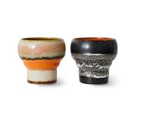 HKliving Mug lungo 70's. 24 cl. lot de 2 Basalt