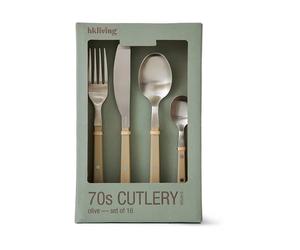 HKliving Set de couverts 70's. 16 pièces Olive