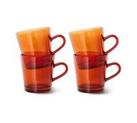 HKliving Tasse à café 70's glassware 20 cl. lot de 4 Amber brown