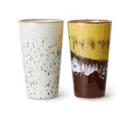 HKliving Tasse à latte 70's 28 cl 2 Pièces Brine
