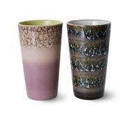 HKliving Tasse à latte 70's 28 cl 2 Pièces Forest