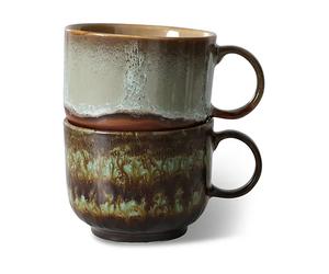 HKliving Tasse à thé 70's 42.5 cl. 2 pièces Odyssey