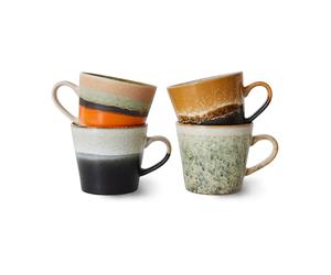 HKliving Tasses à cappuccino 70's Lot de 4 Verve