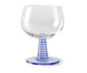 HKliving Verre à vin bas Swirl Blue