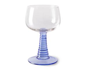 HKliving Verre à vin haut Swirl Blue