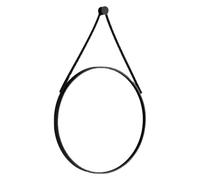 HKLJHCVA-OU Miroir Mural Rond décoratif, Miroir Suspendu, Miroir Mural Circulaire avec Sangle, Miroir de Ferme for Salle de Bain, Chambre, Salon, entrée, décoration d'intérieur, Noir(Diameter 70cm)