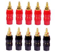 Hklshyd 10 PièCes/Lot Plaqué ou Banane Reliure Poste Grand Amplificateur de Courant 4Mm Banane Prise Jack Prise Haut-Parleur Terminal 5 Paires