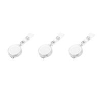Hklshyd 3X Badge de Cartes Retractable D'Identite de Passe de Ski Transparent Blanc avec Codon de Boucle Telescopique Anti-Vol