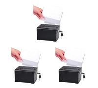 Hklshyd 3X Boîte de Dons avec Serrure - Boîte à Suggestions en Acrylique avec Fente, Boîte à Bulletins de Vote avec Porte-Affiche pour Tombola, Vote Noir