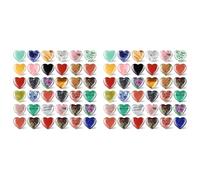 Hklshyd 72 Pièces de Pierre de Cœur, Pierre de Souci, Pierre de Guérison, Cristal en Vrac, 0,8 Pouce, 20 mm, Assortiment de Mini Pierres Sculptées d'amour