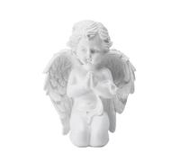 Hklshyd Ange Blanc Pur Priant à Genoux avec Aile, Statue de Jardin en Résine, Figurine Commémorative en Résine, Statue de Jardin, Cadeau