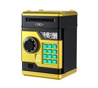 Hklshyd Tirelire Électronique ATM Mot de Passe Tirelire Coffre-Fort Intelligent Empreinte Digitale Banque Automatique Enfants Cadeau Tirelire Or