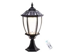 HKLY Européenne Post Lumières, Lampadaire Solaire En Aluminium Lampe D'extérieur Rustique Sur Pied LED Lanterne IP65 Aménagement Paysager Éclairage De Décor Pour Patio Jardin Étang Porche Jardin,B