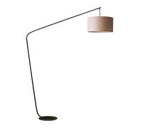 HKLY Lampadaire arc Design, Lampadaire sur Pied Salon, Lampadaire fer avec Abat-jour en Tissu et Douille E27, 3 Niveaux de Couleur Réglable, pour Bureau, Salle à Manger Chambre Lamp,Beige