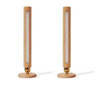 HKLY LED Applique Murale Bois, Lampe Murale Magnétique Tactile Dimmable Veilleuse Rechargeable USB Lampe de Mur Batterie Sans fil Portatives Rotatif Applique Murale pour Chambre, 4000K Murale (2Pcs)