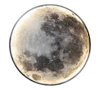 HKLY LED Applique Murale Lune avec Télécommande, Lampe Murale Intérieur Moderne Dimmable Lampe de Chevet Ronde Acrylique Éclairage Mural pour Chambre Salon Couloir Escalier Veilleuse Lune (50cm)