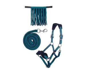 HKM 10733 Licol en Tricot avec Franges à Mouches 180 cm Mousqueton Pony VB WB