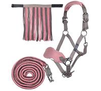 HKM 10734 Lot de Licol en Tricot 180 cm avec Crochet de Panique Rose Moka