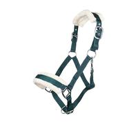 HKM 11796 Licol évêque, rembourrage en peluche, licol de chevaux, vert foncé, plein sang