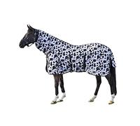 HKM Couverture anti-mouches pour cheval 12449 modèle Cow col long réglable fermetures frontales Noir/blanc 115