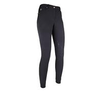 HKM 4057052263149 Basic Pantalon d'équitation pour adulte avec genoux en silicone Noir Taille 46