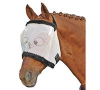 HKM 40741200 Masque Anti-Mouches avec Bordure en Peluche Funny Blanc Taille L