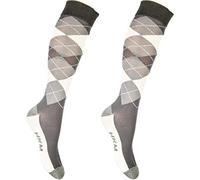 HKM 8628 Check Classico Chaussettes d'équitation Gris/vanille 30-34