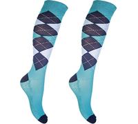 HKM 8628 Check Classico Chaussettes d'équitation, Homme, Chaussettes, 86282425.1131, Bleu/Bleu foncé, S Tall