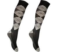 HKM 8628 Check Classico Chaussettes d'équitation Noir (Noir/Gris/Anthracite - 9102) 30-34