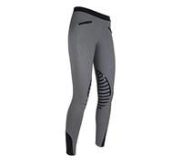 HKM 9228 Leggings d'Équitation Starlight, Genouillères en Silicone Filles, Noir/Marron, 158/164