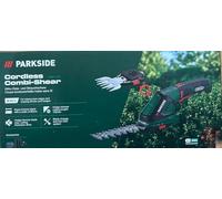 HKM Akku Technik Parkside PGSA 4 Ciseaux à gazon et arbustes Alimenté par pile,sans fil avec poignée souple rotative Chargeur USB,Vert